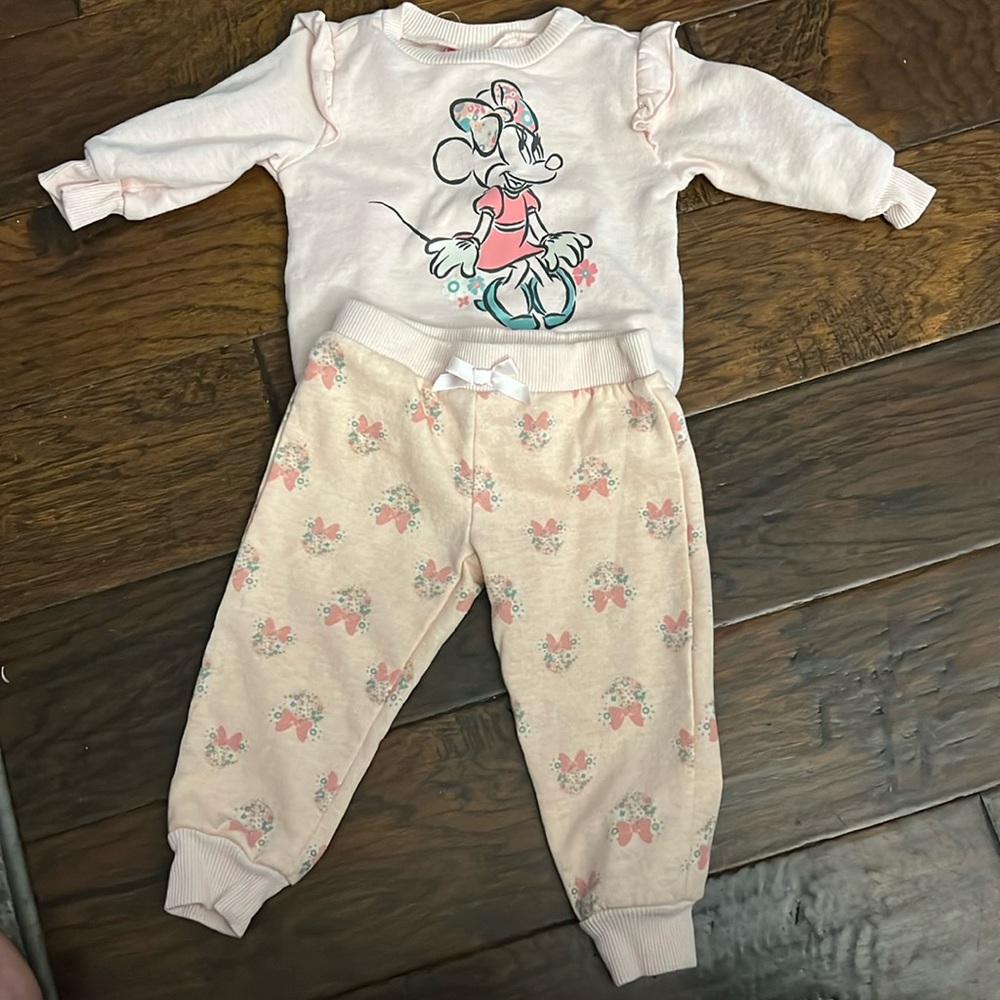 Disney jr Minnie Mouse sweatsuit baby girl 12months